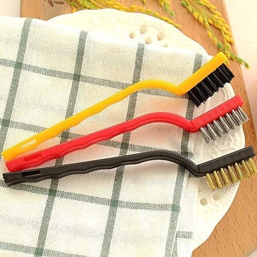 Wire Brush Kitchen Cleaning Tools Set of 3 Brass Iron Nylon