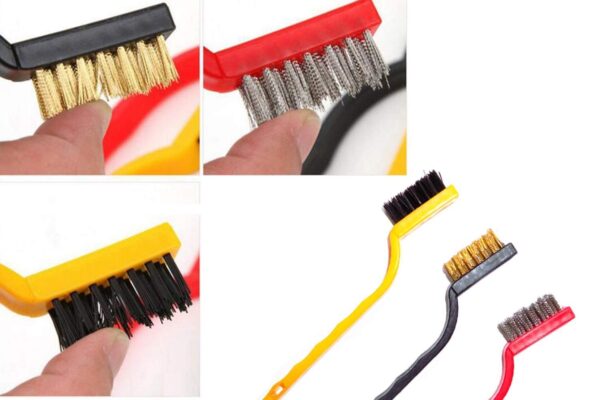 Wire Brush Kitchen Cleaning Tools Set of 3 Brass Iron Nylon