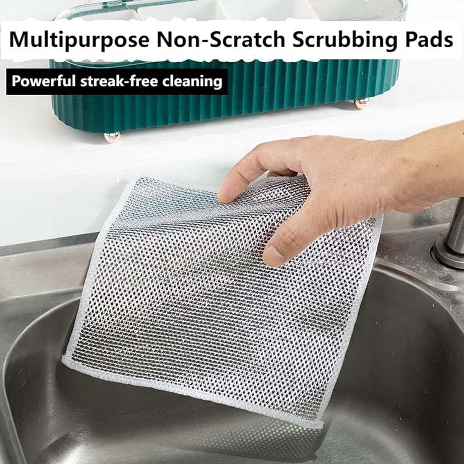 Wire Dishwashing Rags Durable Wet & Dry Kitchen Scrubbers 3pcs