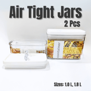 2-Piece Airtight Food Storage Set: Limon Canister (1.0L & 1.8L) - BPA-Free, Stackable Jars (Random Colors)