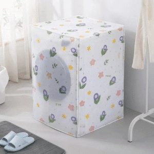 Washing Machine Cover PEVA Zippers Waterproof Front Load Sunblock Laundry Print Coated Dust Cover Print