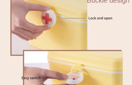 Plastic Medicine Storage Box Pills Organizer First Aid Kit with Lock - Image 4