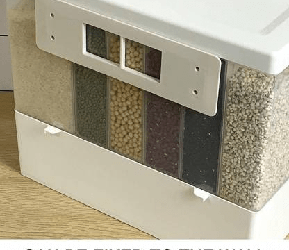 Space-Saving White Cereal Dispenser - 1000ml | Wall Mounted Storage with Sealed Design for Freshness - Image 4