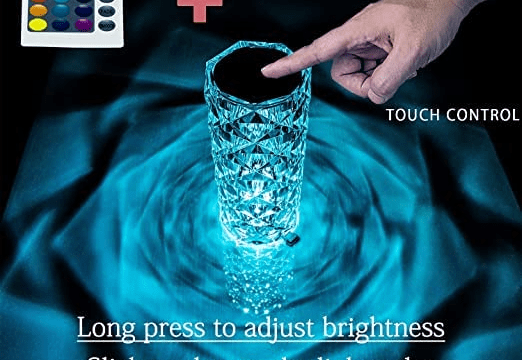 Crystal Rose Lamp - RGB LED Touch Lamp with Warm White Night Light (Romantic Gift, Home Decor, Mood Lamp, Birthday Gift) - Image 3