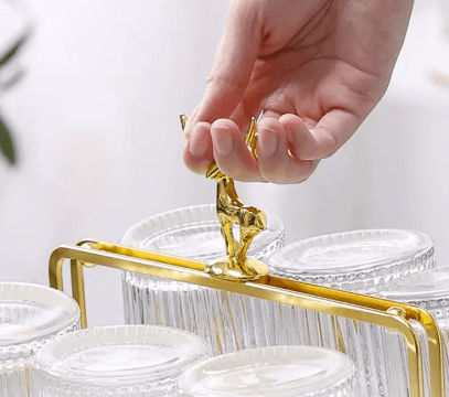 Cup Holder - Stylish Glass Rack for Organized Cup Drying and Storage -Add Elegance to Your Kitchen with the Luxury Elk Water Draining Cup Holder - Image 2
