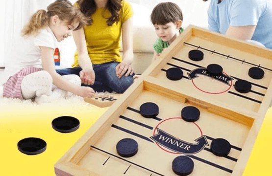Fast Sling Puck Board Game - High-Quality Wooden Family Game for Kids and Adults, Fun Sports Board Game, Indoor and Outdoor Play, Perfect Gift - Image 3