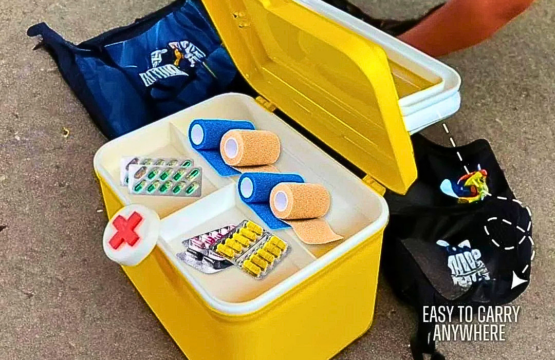 Portable 2 Tier First Aid Box | Plastic Medicine Storage Case with Lock - Image 3