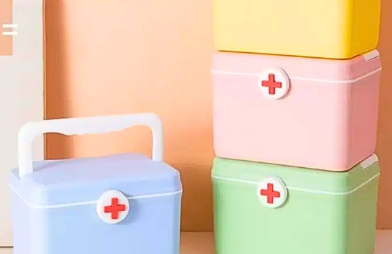Portable 2 Tier First Aid Box | Plastic Medicine Storage Case with Lock - Image 6