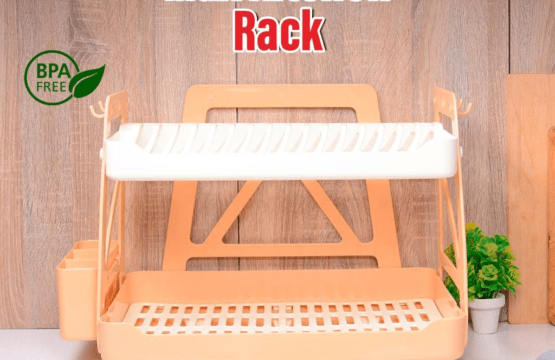 Max Kitchen Rack - Two-Tier Plate Rack and Utensil Organizer | Space-Saving Dish Drying Rack with Water Drainer System | Modern Kitchen Storage Solution for Bowls, Utensils, and Appliances