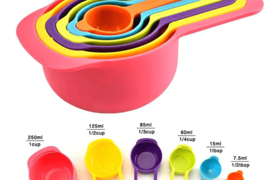 Multicolor Kitchen Measuring Spoons Set: 6-Piece Plastic Spoons with Precise Measurements, Ideal for Cake Baking, Cooking, and Space-Saving Storage