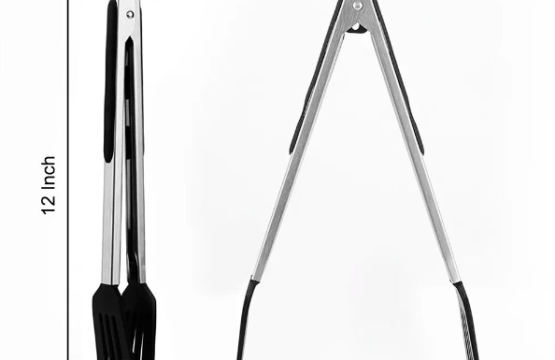 Stainless Steel Silicone Cooking Tongs Heat Resistant Non Slip Kitchen Tool - Image 3