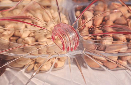 Pearl Acrylic Dry Fruit Serving Tray with Lid - Elegant Flower-Shaped Display for Delightful Presentations - Image 5