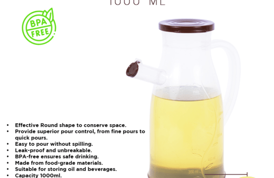 Maxware Trickle Jug for Oil Water and Beverages 1000ml Plastic Pouring Jug - Image 3