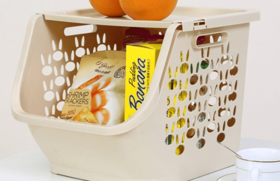 Premium Set of 3 Stackable Vegetable Fruit Storage Baskets - Kitchen Shelf Organizer for Potatoes, Onions, and More - Space-Saving Storage Solution in Multicolor. - Image 3