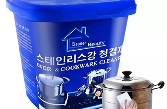 Powerful Stainless Steel Cookware Cleaning Paste for Tough Stains Grease Removal and Sparkling Shine