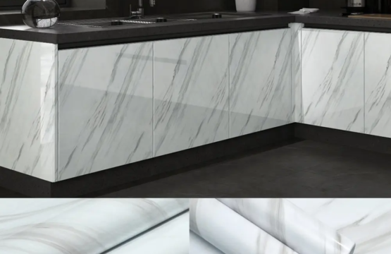 White Marble Texture PVC Waterproof Sheet - 60 X 200 Cm, Self-Adhesive, Durable, Easy to Clean - Image 4