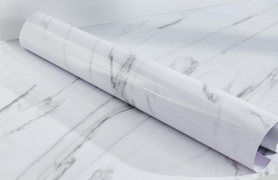 White Marble Texture PVC Waterproof Sheet - 60 X 200 Cm, Self-Adhesive, Durable, Easy to Clean - Image 2