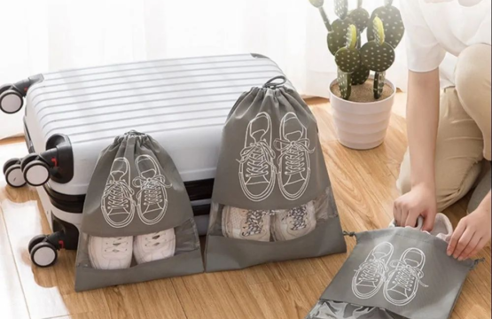 1 Piece Waterproof & Dustproof Shoes Drawstring Storage Bag