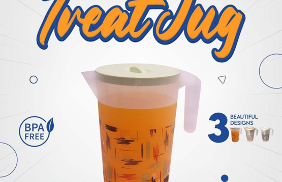 Treat Jug (2000 ml) - Large Handle-Equipped Plastic Pitcher for Water, Milk, Juice - Easy Pouring & Cleaning