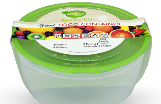 Trend Food Container Pack of 3 - 950ml Airtight Storage Containers, BPA-Free & Non-Toxic, Food Preservation Made Easy