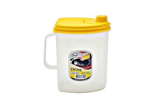 1 Liter Plastic Oil Jug - Stylish, Durable, Leakproof Oil Dispenser for Kitchen