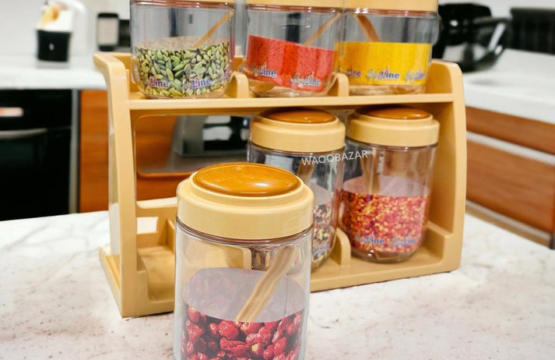 Spice Rack with 6 Airtight Jars for Neat and Organized Kitchen Storage - Image 5