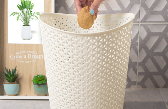 Easy Waste Paper Trash Bin - Lightweight, Sturdy & Functional Waste Disposal Solution (Random Color)