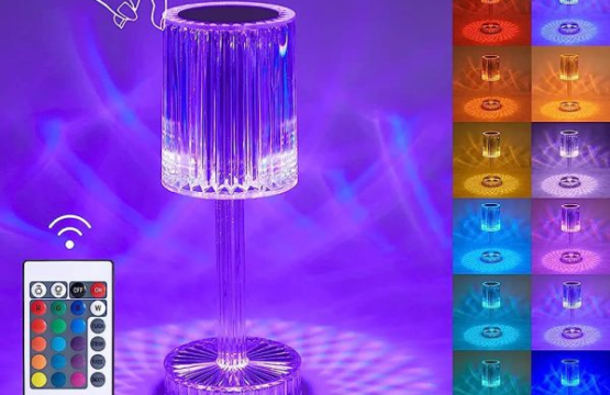 RGB Diamond Lamp with Touch Control | Multi-Color Rechargeable LED Table Lamp