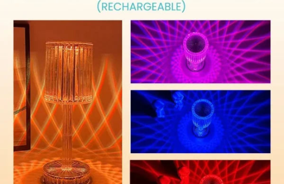 RGB Diamond Lamp with Touch Control | Multi-Color Rechargeable LED Table Lamp - Image 6