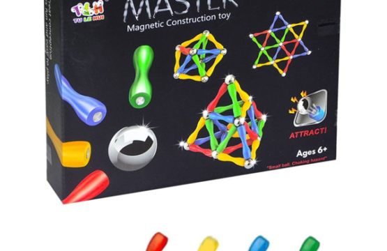Master Magnetic Construction Toy - 63-Piece Magnetic Building Set for Kids - Create Spatial Figures with Colorful Magnetic Balls and Sticks - Ideal for Boys and Girls Age 3+ - Image 7