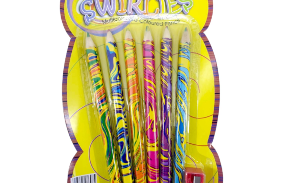 Multicoloured Pencils 6 in 1 Pack with Sharpener