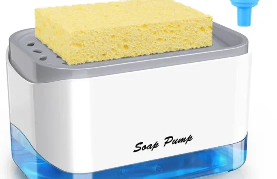 Push Sponge Soap Dispenser for Easy and Mess Free Dishwashing