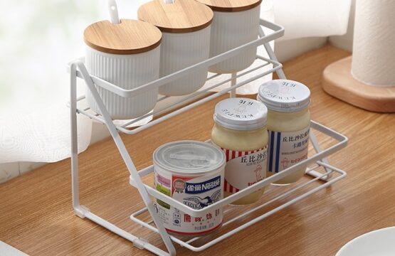 2 layer Rack Stainless Steel Multipurpose Rack jar shampoo holderKitchen Rack Stand Kitchen Accessories - Image 2