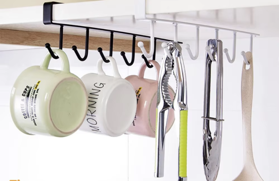 6 Hooks Shelf Storage Cabinet Kitchen Bathroom Organizer - Image 5