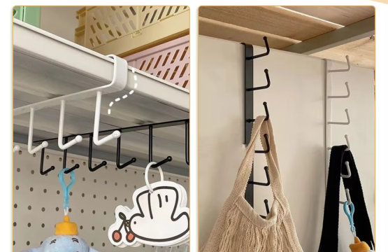 6 Hooks Shelf Storage Cabinet Kitchen Bathroom Organizer - Image 3