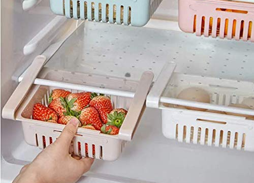 Adjustable Fridge Storage Basket Expandable Refrigerator Organizer Space Saving Drawer Tray - Image 2