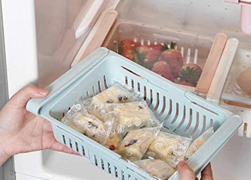 Adjustable Fridge Storage Basket Expandable Refrigerator Organizer Space Saving Drawer Tray - Image 4