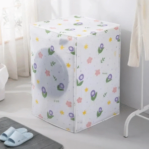 Washing Machine Cover PEVA Zippers Waterproof Front Load Sunblock Laundry Print Coated Dust Cover Print