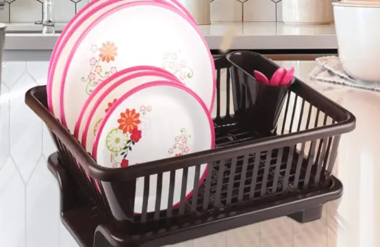 3 In 1 Large Plastic Kitchen Sink Dish Rack Drainer Durable Space-Saving Organizer - Image 6