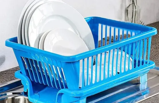 3 In 1 Large Plastic Kitchen Sink Dish Rack Drainer Durable Space-Saving Organizer - Image 4