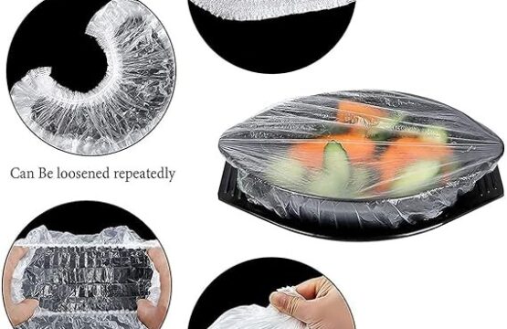 Disposable Food Storage Covers Shower CapTransparent Plastic Bowl Cover with Elastic - Image 5