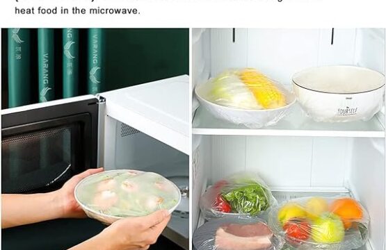 Disposable Food Storage Covers Shower CapTransparent Plastic Bowl Cover with Elastic - Image 4