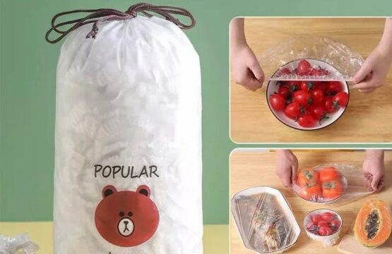 Disposable Food Storage Covers Shower CapTransparent Plastic Bowl Cover with Elastic - Image 2