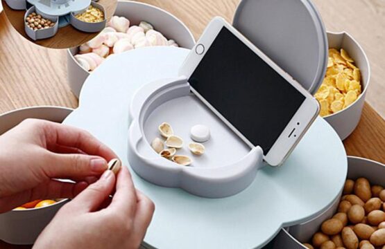 Flower Candy Box Serving Rotating Tray Dry Fruit, Candy, Chocolate, Snacks Storage Box, Masala Box for Home Kitchen - Image 2