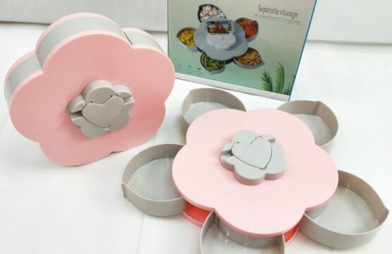 Flower Candy Box Serving Rotating Tray Dry Fruit, Candy, Chocolate, Snacks Storage Box, Masala Box for Home Kitchen - Image 4