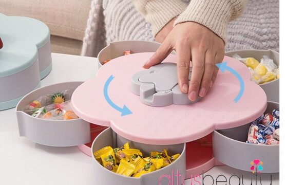 Flower Candy Box Serving Rotating Tray Dry Fruit, Candy, Chocolate, Snacks Storage Box, Masala Box for Home Kitchen - Image 6