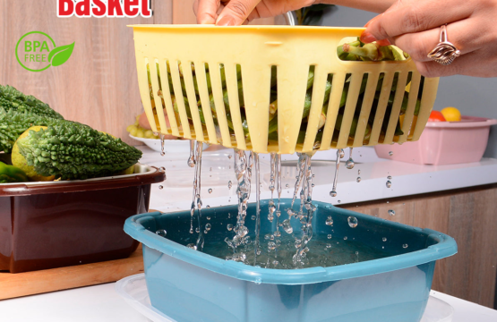 Fresh Strainer Basket with Lid Double Layer Drain and Storage Bowl for Kitchen - Image 2