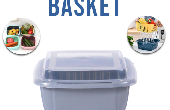 Fresh Strainer Basket with Lid Double Layer Drain and Storage Bowl for Kitchen - Image 3