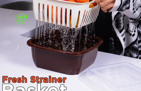 Fresh Strainer Basket with Lid Double Layer Drain and Storage Bowl for Kitchen - Image 4