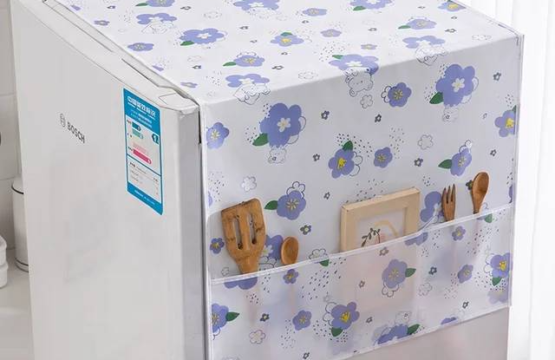 Fridge Cover with Side Pockets Decorative Fridge Protector for Kitchen